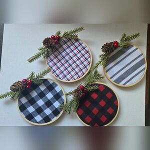 Embroidery hoop ornaments